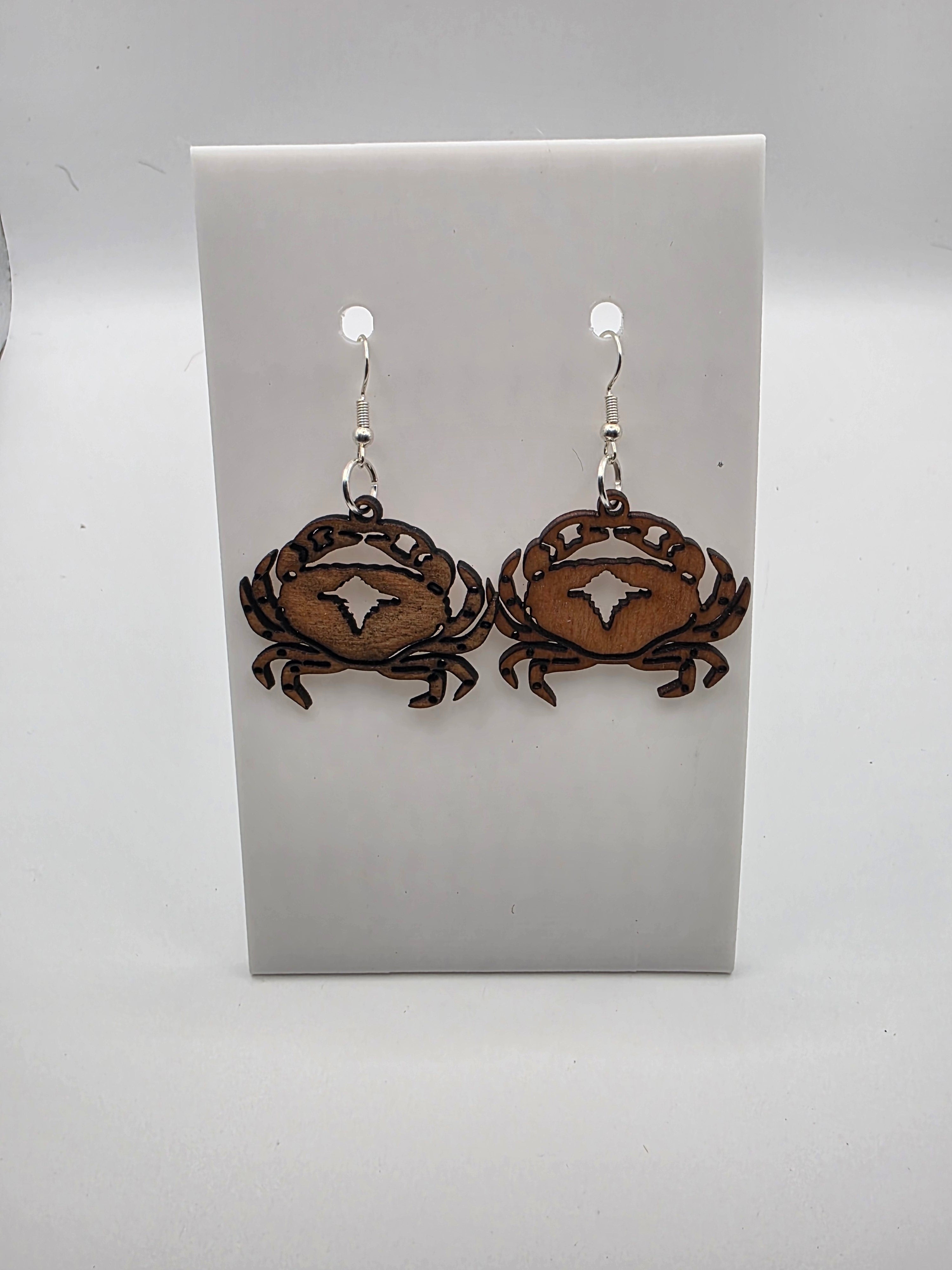 Wood Crab earrings