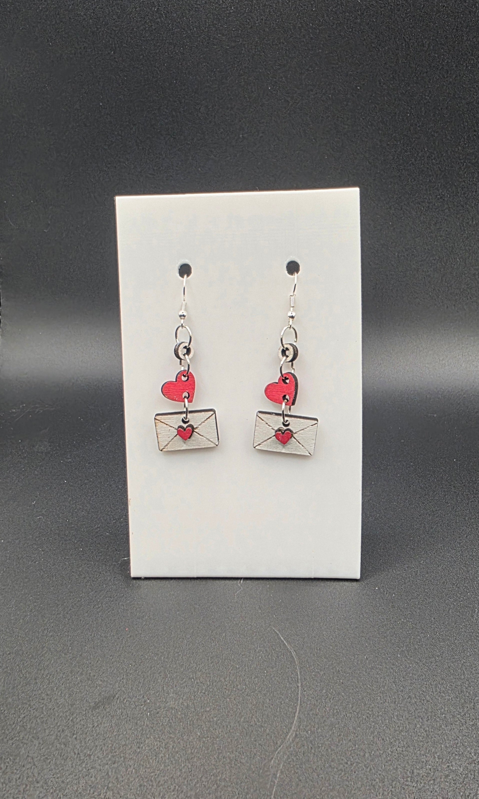 Heart and Envelope Dangle Earrings