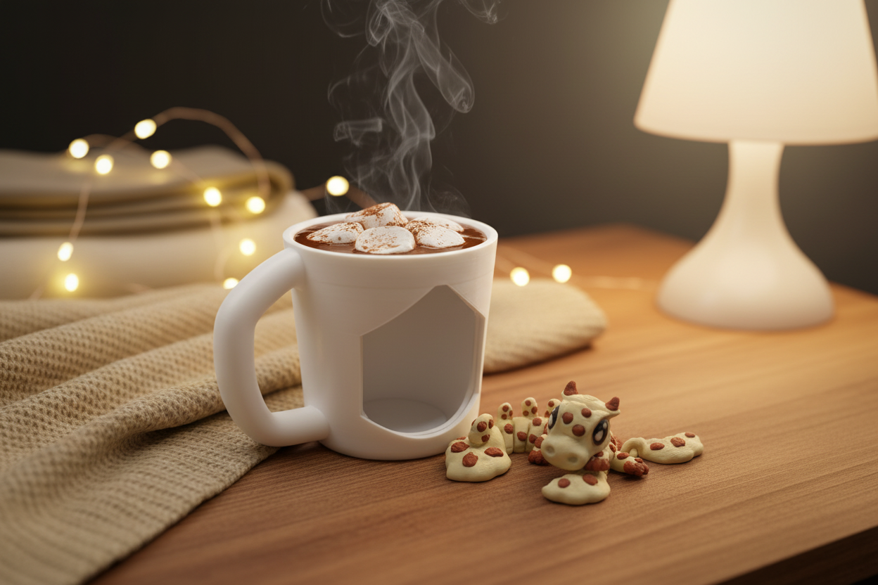 Cookie Dragon with Hot Chocolate Mug